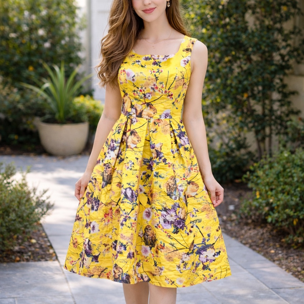 Yellow Floral Dress